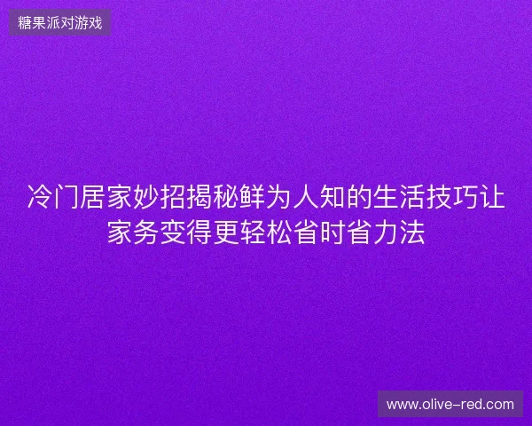 冷门居家妙招揭秘鲜为人知的生活技巧让家务变得更轻松省时省力法 冷门居家妙招揭秘鲜为人知的生活技巧让家务变得更轻松省时省力法